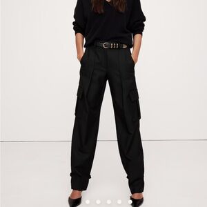 NWT Banana Republic Lido Wool Women's Black Cargo Pants Sz 8